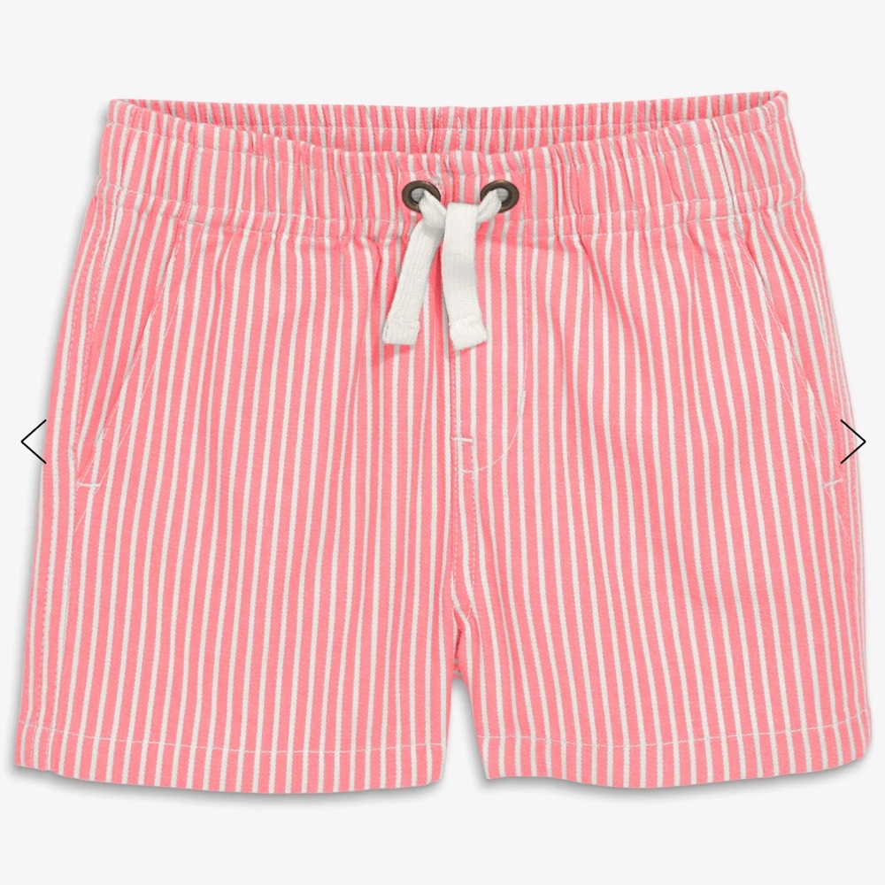 Primary | Baby stretch chino short in boardwalk stripe - Guava